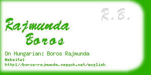 rajmunda boros business card